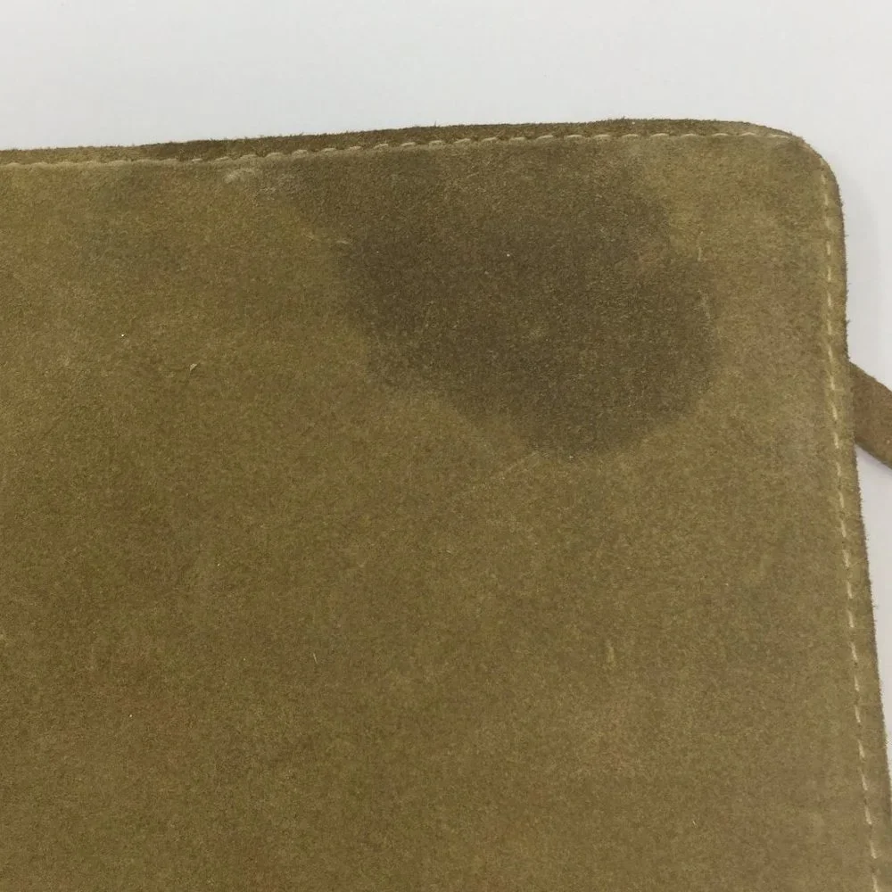 Andrea Mabiani Tan Suede Leather Zipper Pouch